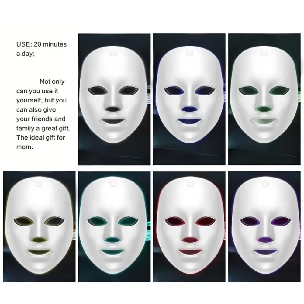 New 7 color face mask with USB charging